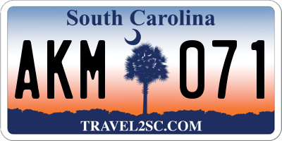 SC license plate AKM071