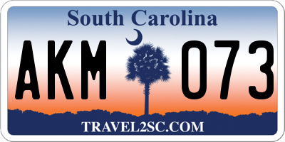 SC license plate AKM073