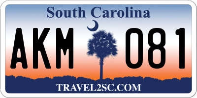 SC license plate AKM081