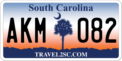 SC license plate AKM082