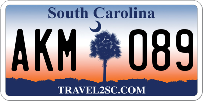 SC license plate AKM089