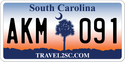 SC license plate AKM091