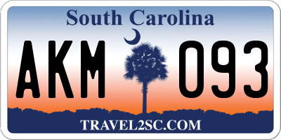 SC license plate AKM093