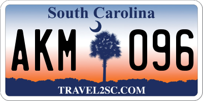 SC license plate AKM096