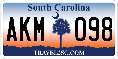 SC license plate AKM098