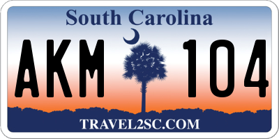 SC license plate AKM104