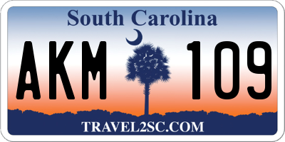 SC license plate AKM109