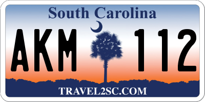SC license plate AKM112