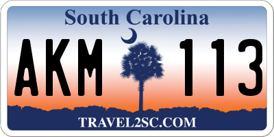 SC license plate AKM113
