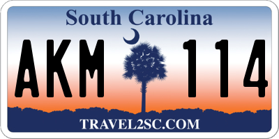 SC license plate AKM114