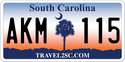 SC license plate AKM115