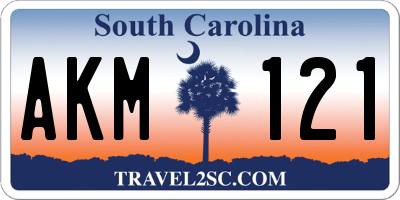 SC license plate AKM121