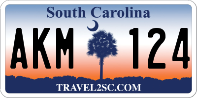 SC license plate AKM124