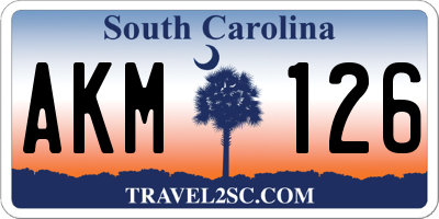 SC license plate AKM126