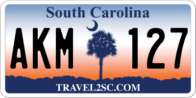 SC license plate AKM127