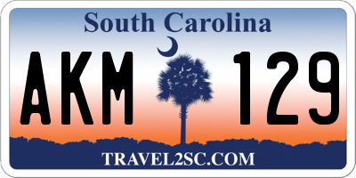 SC license plate AKM129