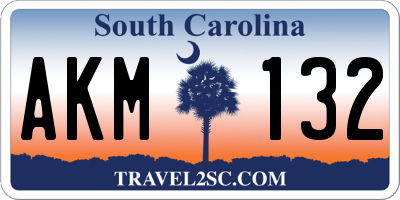 SC license plate AKM132