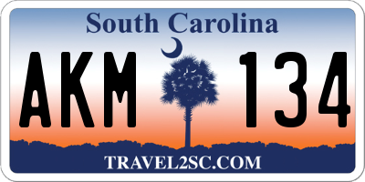 SC license plate AKM134