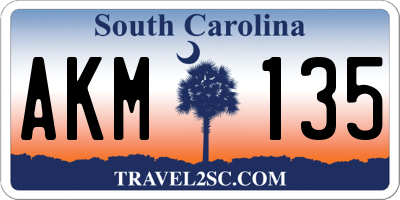 SC license plate AKM135