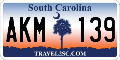SC license plate AKM139