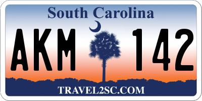 SC license plate AKM142