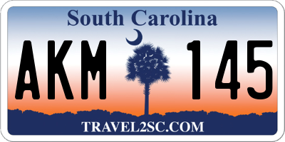 SC license plate AKM145