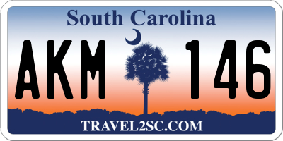 SC license plate AKM146