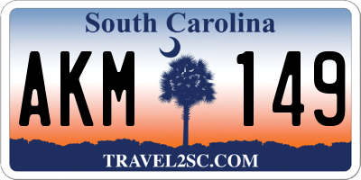 SC license plate AKM149