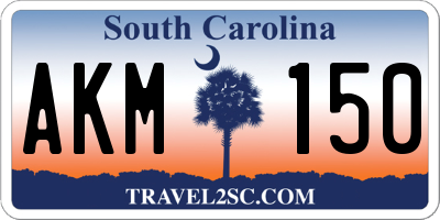 SC license plate AKM150