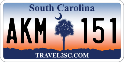 SC license plate AKM151