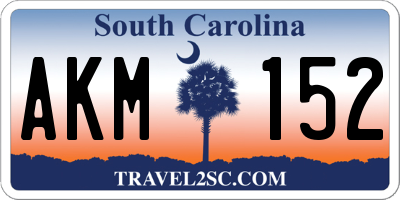 SC license plate AKM152