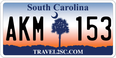 SC license plate AKM153