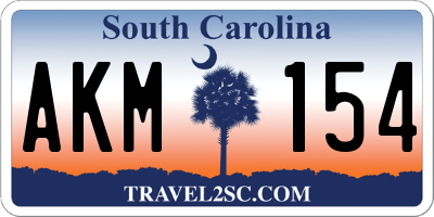 SC license plate AKM154