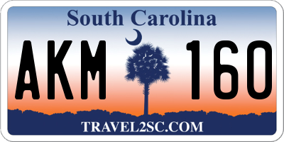 SC license plate AKM160
