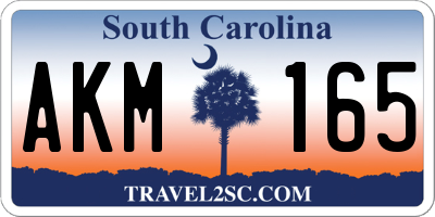 SC license plate AKM165