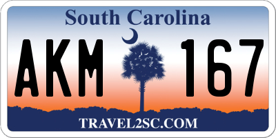 SC license plate AKM167