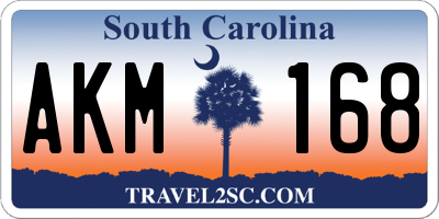 SC license plate AKM168