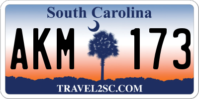 SC license plate AKM173
