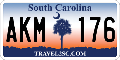 SC license plate AKM176