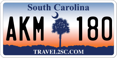 SC license plate AKM180