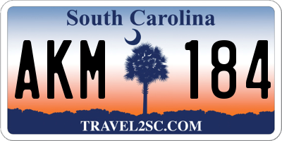 SC license plate AKM184