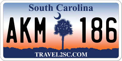 SC license plate AKM186