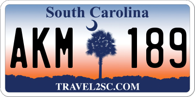 SC license plate AKM189