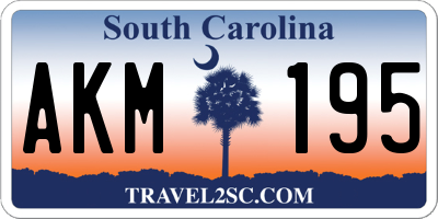 SC license plate AKM195