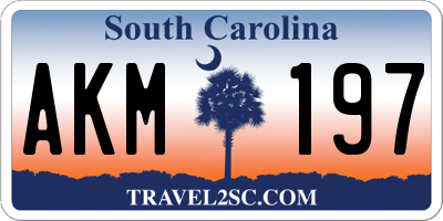 SC license plate AKM197