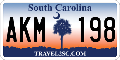 SC license plate AKM198