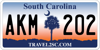 SC license plate AKM202