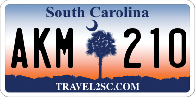 SC license plate AKM210