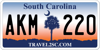 SC license plate AKM220