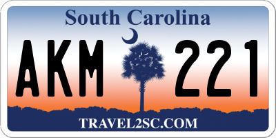 SC license plate AKM221